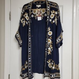 Angel Heart Boutique NWT Embroidered Open Cardigan.